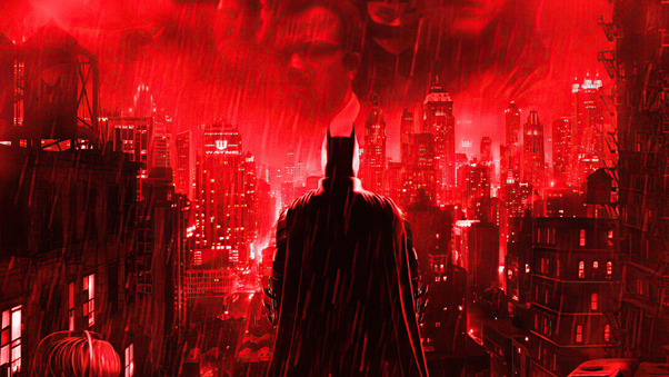 Batman In Red City 4k Wallpaper