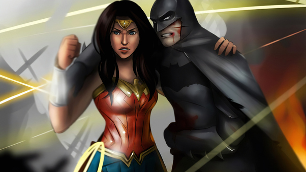 Batman Injured Wonder Woman Wallpaper