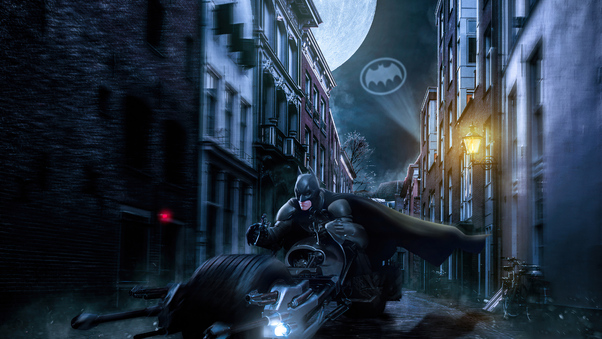 Batman On Batcycle 5k Wallpaper