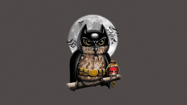 Batman Owl Robin Digital Art Wallpaper
