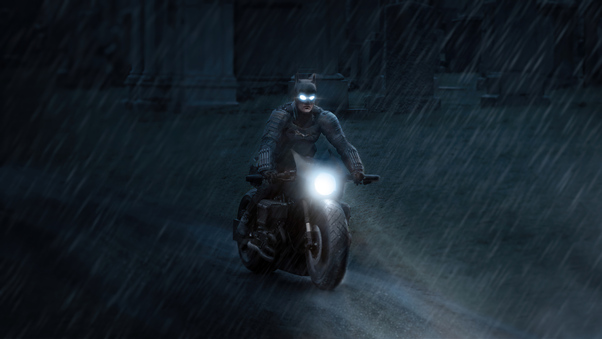 Batman Robert Pattinson On Bike 4k Wallpaper
