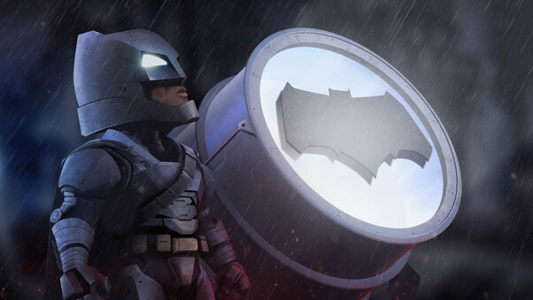 Batman Standing With Bat Signal Wallpaper