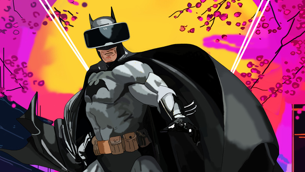 Batman Using VR Headset Wallpaper