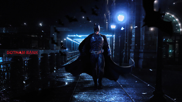 Batman Walking On Gotham Streets 4k Wallpaper