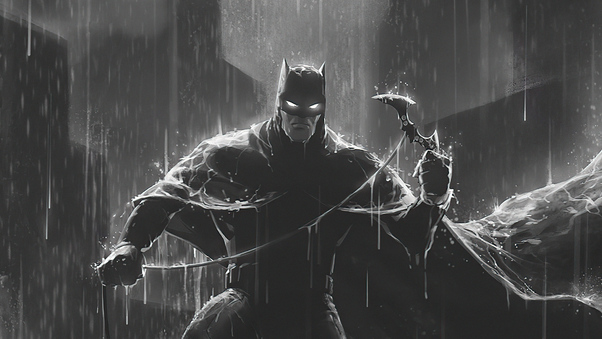 Batman With Batarang Dark 4k Wallpaper