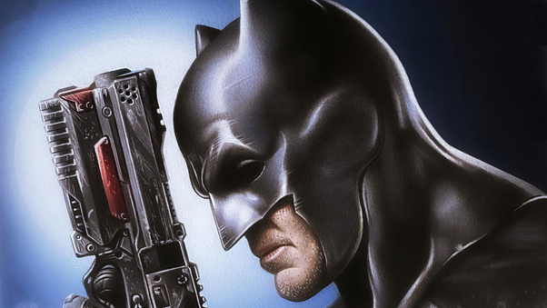 Batman With Gun Art Wallpaper