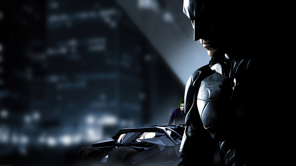 Batman With Joker Batmobile Wallpaper