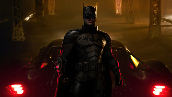 Batman With Muscle Bat Car 4k Wallpaper