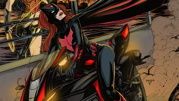 Batwoman On Batblade Wallpaper