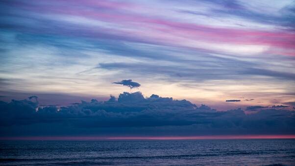 Beach Clouds Ocean Sky Wallpaper