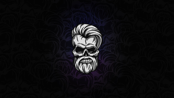 Beard Skull Dark 4k Wallpaper