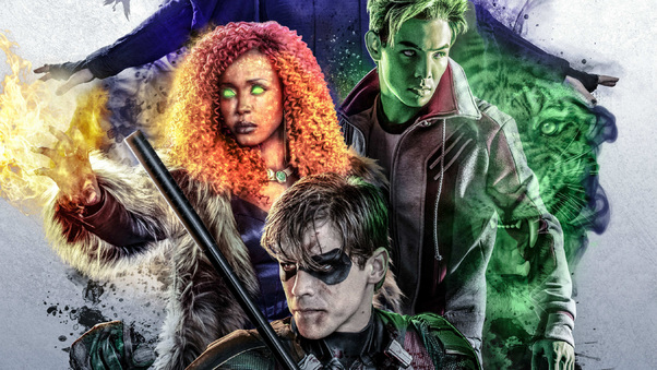 Beast Boy And Starfire In Titans 2018 Wallpaper