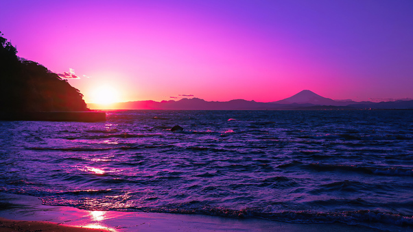 Beautiful Evening Purple Sunset 4k Wallpaper