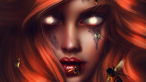 Bee Girl Portrait 5k Wallpaper