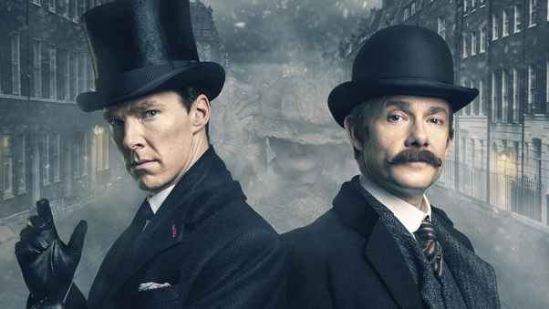 Benedict Cumberbatch And Martin Freeman Sherlock Holmes Wallpaper