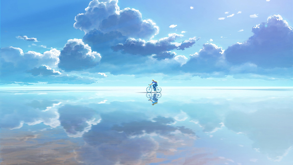 Bicycle Clouds Reflection Wallpaper,HD Anime Wallpapers,4k Wallpapers ...