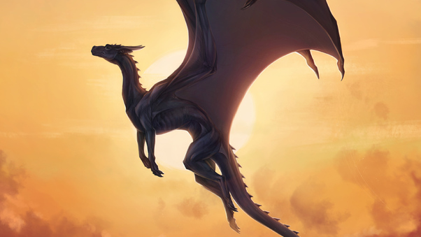 Big Dragon Opened Wings Wallpaper