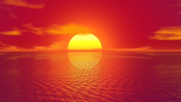 Big Sun Sunset 4k Wallpaper