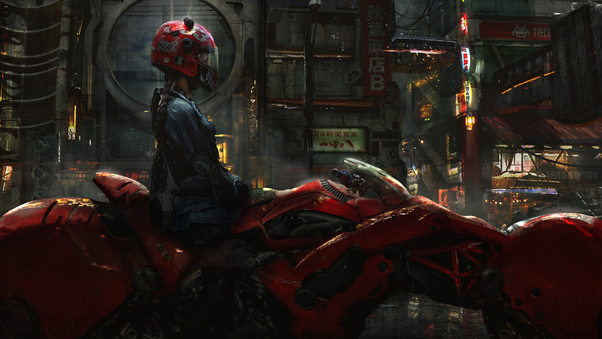 Biker Cyberpunk Girl Scifi Wallpaper