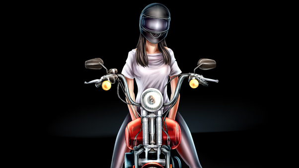 Biker Girl Digital Art 4k Wallpaper