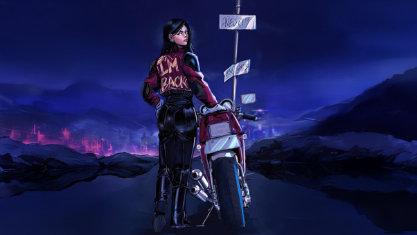 Biker Girl I Am Back Wallpaper