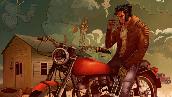 Biker Wolverine Wallpaper