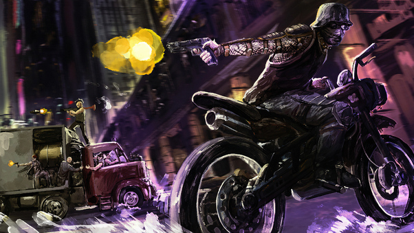 Bikers And Thief Wallpaper
