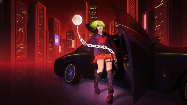 Billie Eilish 2026 Retro Futurism (3000x2000) Resolution Wallpaper