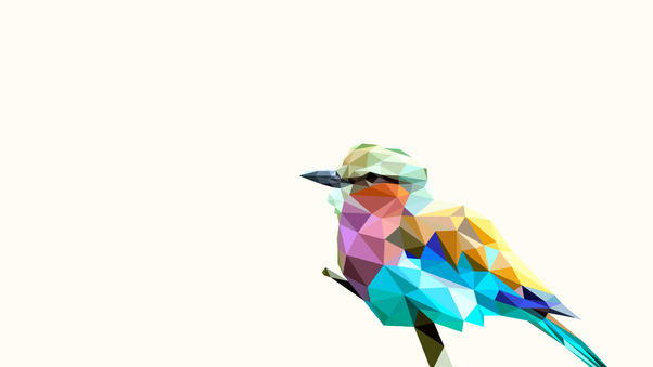 Bird Rainbow Polyart Wallpaper