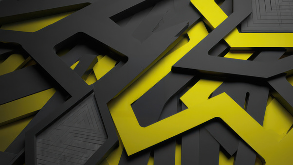 Black And Yellow Geometric Abstract (1280x720) Resolution Wallpaper