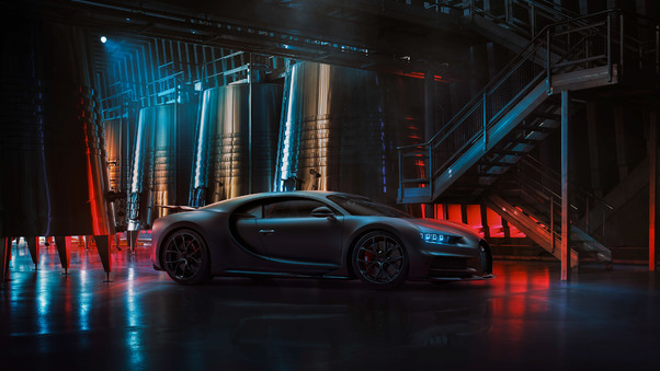 Black Bugatti Chiron 2020 4k Wallpaper
