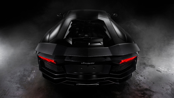 Black Lamborghini Aventador 8k Wallpaper