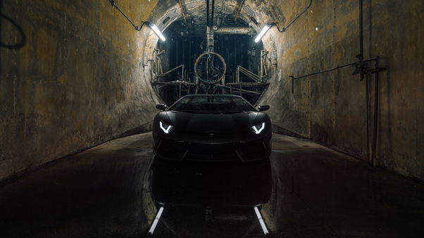 Black Lamborghini Aventador Wallpaper