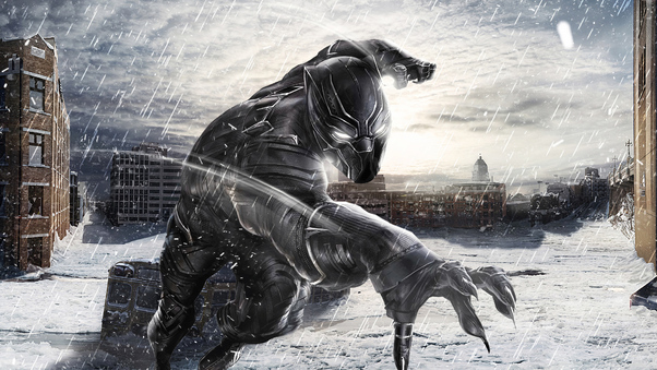 Black Panther In Snow Wallpaper