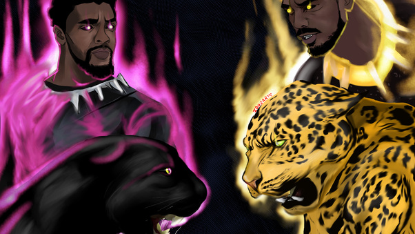 Black Panther Vs Erik Killmonger Wallpaper