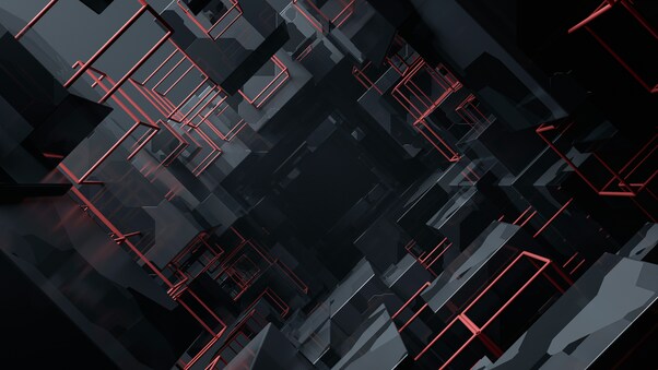 Black Red Abstract 10k Wallpaper