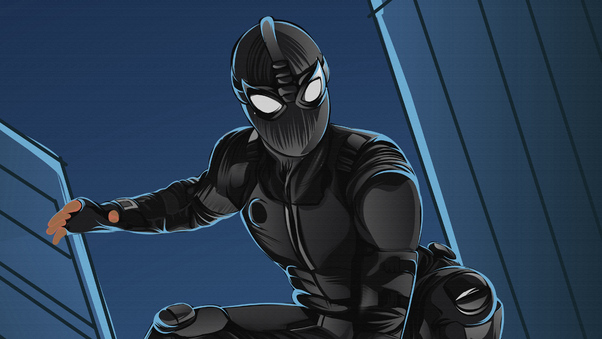 Black Spider Suit In Spider Man Far From Home Wallpaper