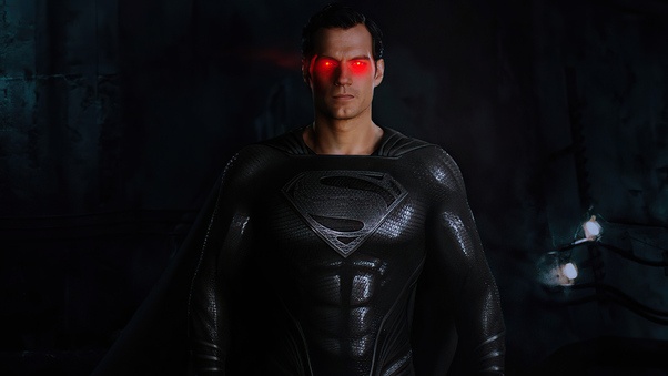 Black Suit Superman Red Glowing Eyes 4k Wallpaper