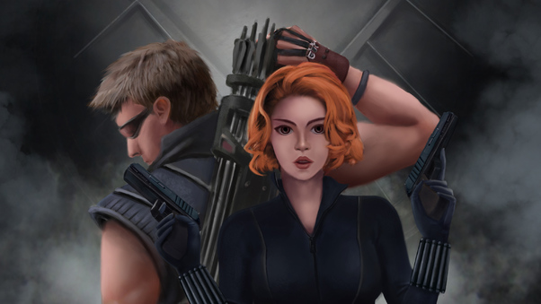 Black Widow And Hawkeye Wallpaper