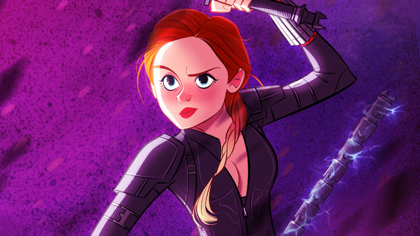 Black Widow Avengers Endgame Cartoon Art 4k Wallpaper