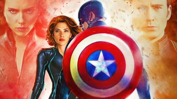 Black Widow X Captain America 5k Wallpaper