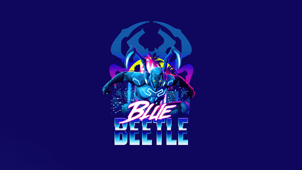 Blue Beetle Illustration 8k Wallpaper