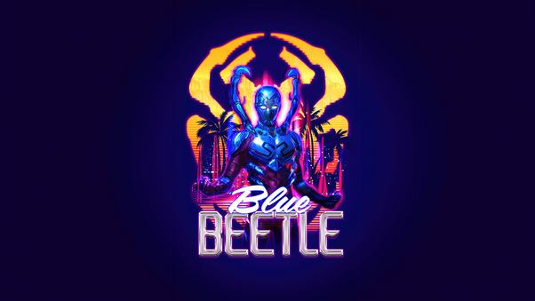 Blue Beetle Illustration Wallpaper