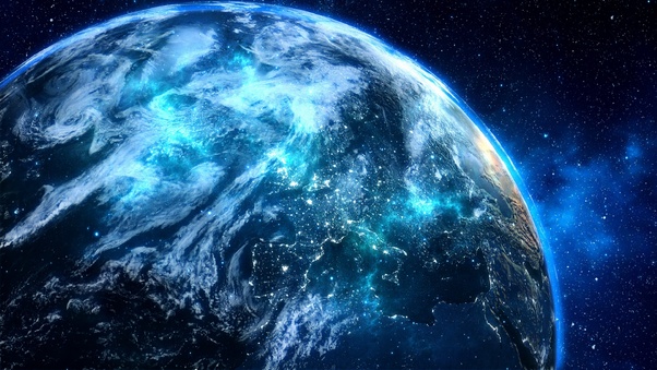 Blue Digital Planet Wallpaper