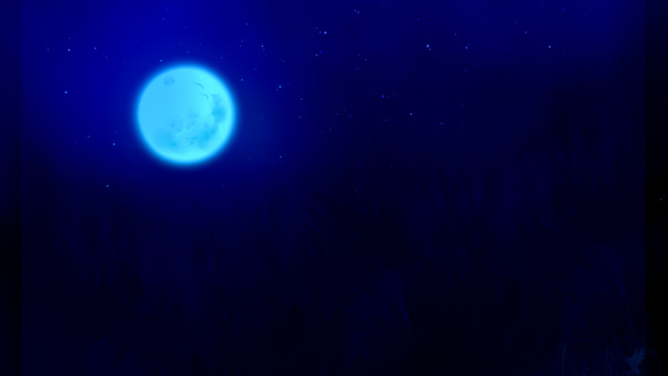 Blue Moon Dark Night Wallpaper