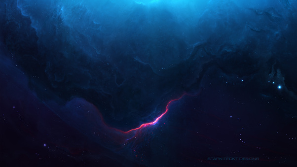 Blue Nebula Scenery Wallpaper