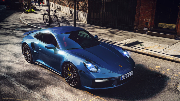 Blue Porsche 4k 2023 Wallpaper