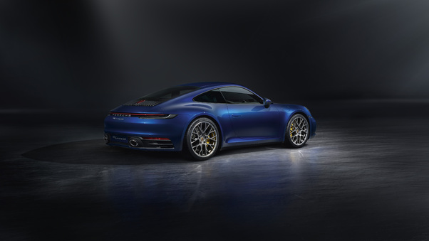 Blue Porsche 911 Rear 5k Wallpaper