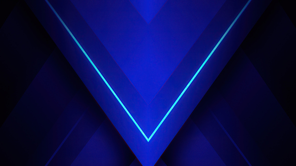 Blue Triangle Abstract 4k Wallpaper