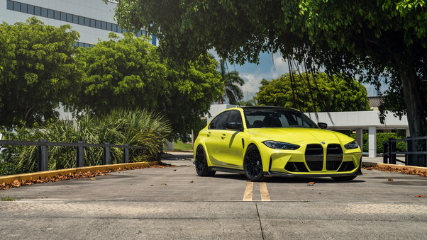 BMW M3 Feral Yellow 10k Wallpaper